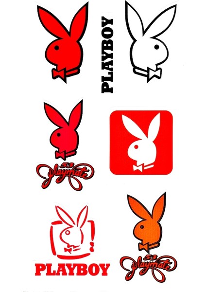 Playboy Çoklu Sticker Seti Renkli 1.sınıf Kaliteli Baskı (496025069)