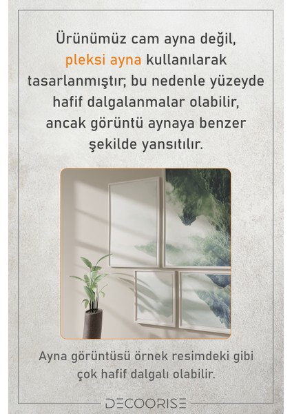Dekoratif Lüks Pleksi Aynalı Ahşap Duvar Dekoru