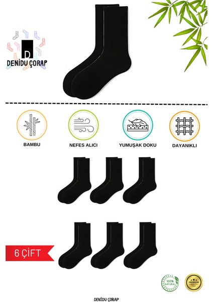 Bambu Unisex Spor Çorap 6 Çift Dikişsiz (Soft Yıkama, Premium)Erkek,kadın