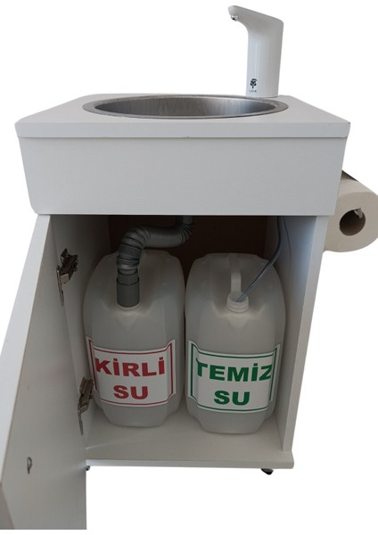 Mobil Seyyar Lavabo Beyaz Küçük Boy