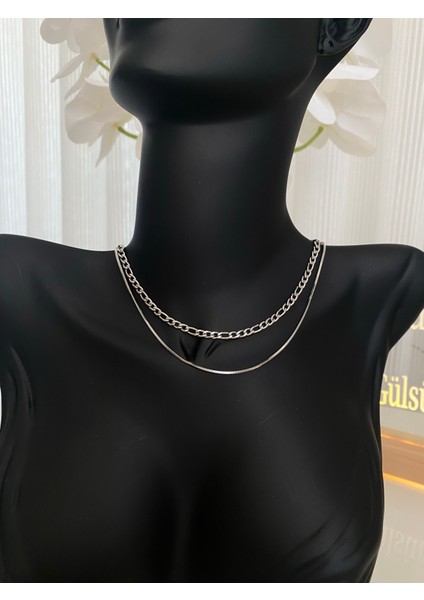 Çelik 2 Li Zincir Kolye