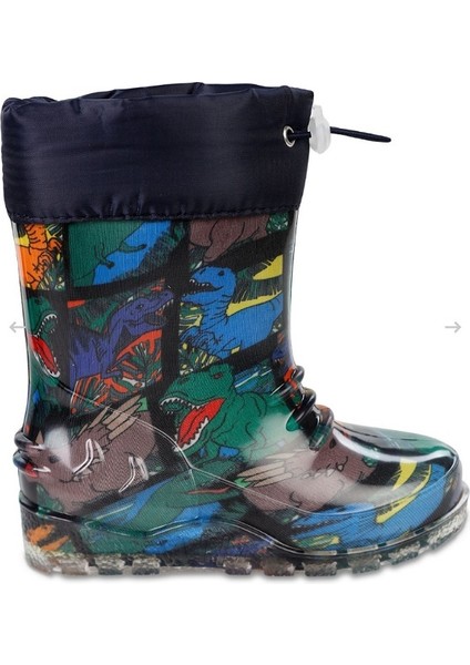 Unisex Dinazor Figürü Desenli Erkek Çocuk Plastik Yağmur Çizmesi Bot