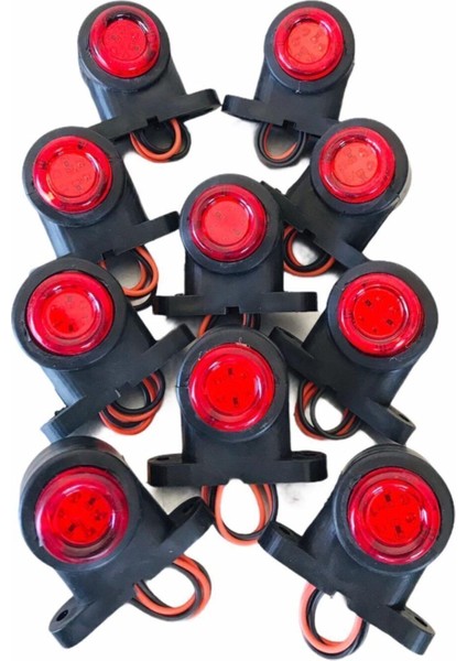 12 Ledli Mini Takoz Lamba Kırmızı-Beyaz