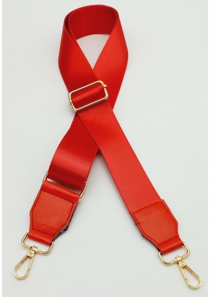 Suni Derili Polyester Kolon 120X4 cm Kırmızı Light Gold Metalli