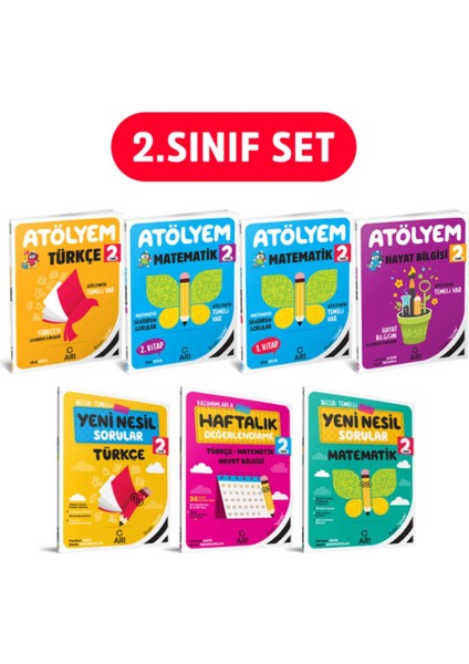 Arı Yayınları 2 Sınıf Atölyem Set (7 Kitap)