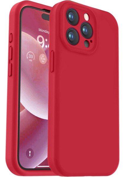iPhone 15 Pro Kılıf Yüksek Kalite 3D Kamera Korumalı Içi Kadife Lansman Liquid Silikon Kapak