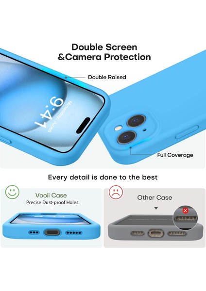 iPhone 15 Kılıf Yüksek Kalite 3D Kamera Korumalı Içi Kadife Lansman Liquid Silikon Kapak modelleri