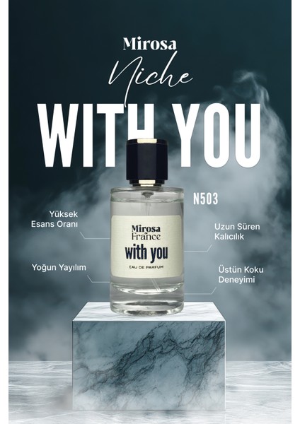 de France With You Niche Collection Yüksek Kalıcı Erkek Parfum EDP Sevgililer Günü Premium Kutu 50ml N503