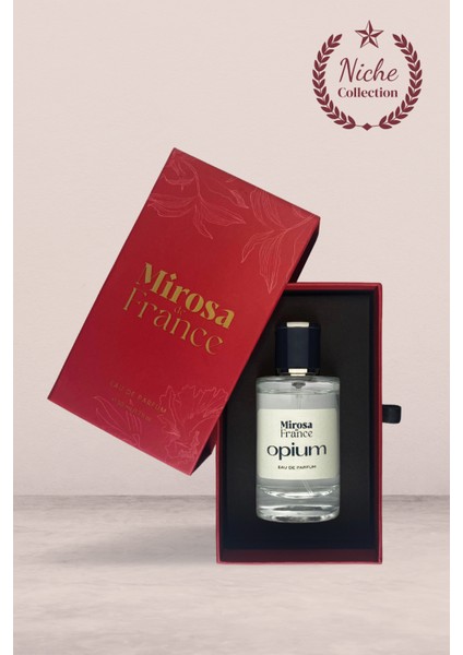 de France Opium Niche Collection Yüksek Kalıcı Kadın Parfum Black Opium EDP Sevgililer Günü Premium Kutu 50ml N108