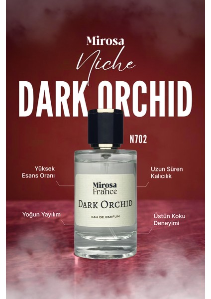 de France Dark Orchid Niche Collection Yüksek Kalıcı Kadın Parfum Black Orchid EDP Sevgililer Günü Premium Kutu 50ml N702