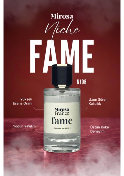 de France Fame Niche Collection Yüksek Kalıcı Kadın Parfum MyWay EDP Sevgililer Günü Premium Kutu 50ml N106 fiyatları