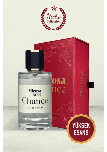 de France Chance Niche Collection Yüksek Kalıcı Kadın Parfum EDP Sevgililer Günü Premium Kutu 50ml N107