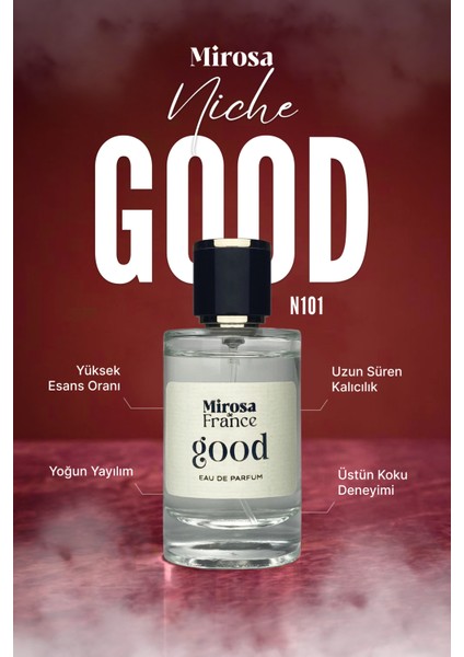 de France Good Girl Niche Collection Yüksek Kalıcı Kadın Parfum EDP Sevgililer Günü Premium Kutu 50ml N101