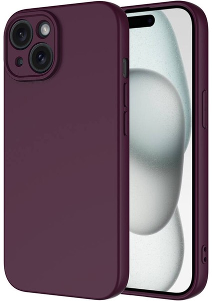 iPhone 15 Kılıf Yüksek Kalite 3D Kamera Korumalı Içi Kadife Lansman Liquid Silikon Kapak