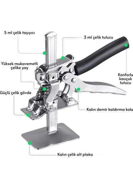 Çok Amaçlı El Krikosu Ahşap Fayans Dolap ve Paneller İçin Yükseklik Ayarlayıcı