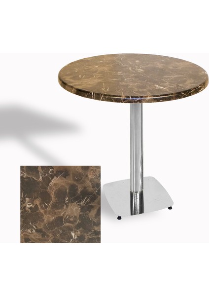 Tokyo Werzalit Yuvarlak Masa 90 cm (Kromnikel) - Karacabey Mermer