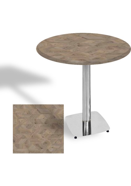 Tokyo Werzalit Yuvarlak Masa 80 cm (Kromnikel) - Edgy Wood