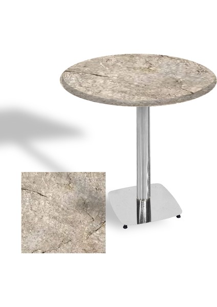 Tokyo Werzalit Yuvarlak Masa 80 cm (Kromnikel) - Scala Marble