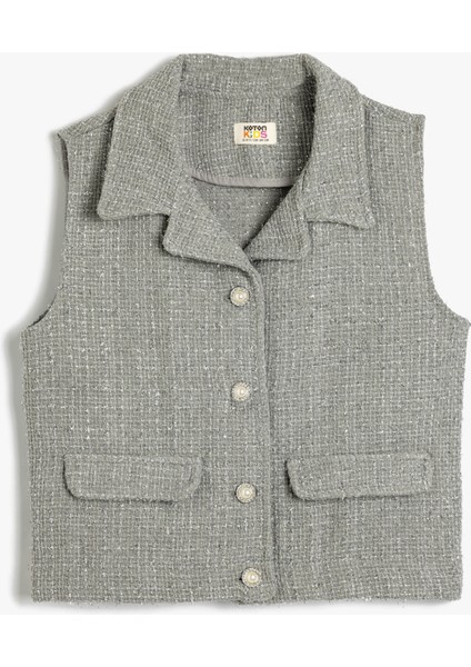 Tüvit Yelek Gömlek Yaka Düğmeli Cepli