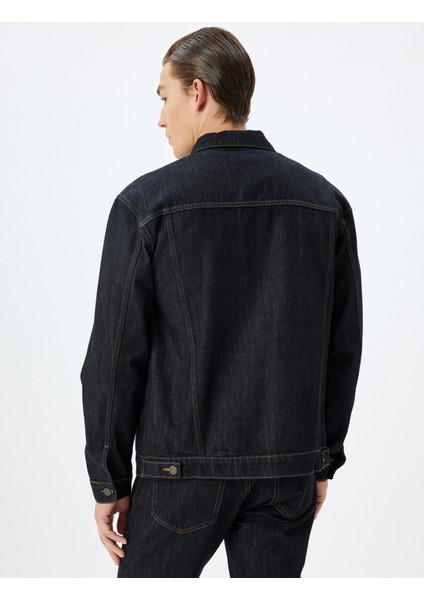 Kot Ceket Cep Detaylı Düğmeli Pamuklu fırsatları