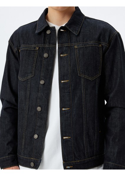 Kot Ceket Cep Detaylı Düğmeli Pamuklu indirimleri