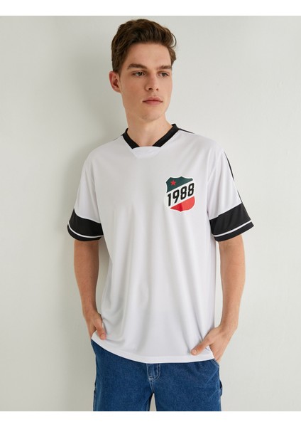 Oversize Tişört Baskılı Kısa Kollu V Yaka fırsatları