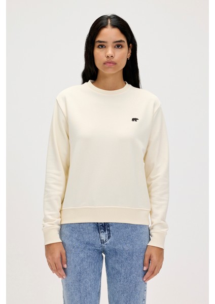 Basic Beyaz Kadın Sweatshirt