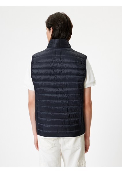 Şişme Yelek Slim Fit Dik Yaka Cep Detaylı fırsatları