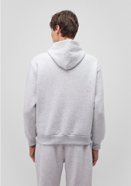 Logo Baskılı Kapüşonlu Gri SWEATSHIRT0S10173-82498
