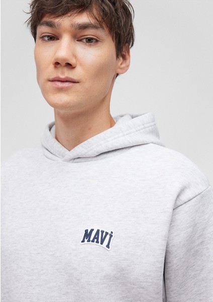 Logo Baskılı Kapüşonlu Gri SWEATSHIRT0S10173-82498