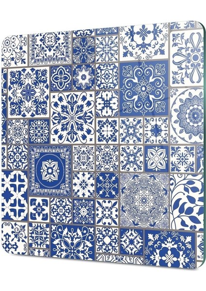 Cam Kesme Tahtası Kare Mavi Çini Kare Desenli fırsatları