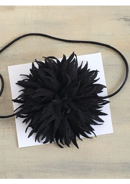 Çiçek Kolye/kumaş Çiçek Kolye (Siyah)