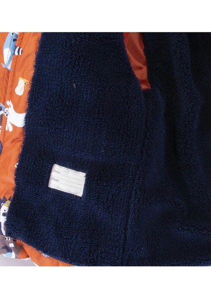 Özel Tasarım Trend Sevimli Rakun & Köstebek Figürlü Fermuarlı Varaklı-Kürklü Kapüşonlu Kışlık Mont modelleri