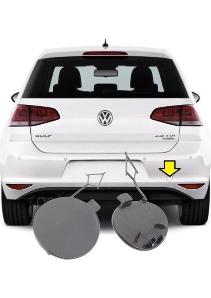 Golf 7 2013-2016 Model Arası Uyumlu (Astarlı) Arka Tampon Çeki Demiri Kapağı