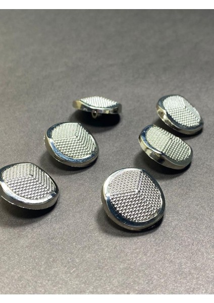 Kaban Manto Düğmesi Metalize (Plastik) Düğme Gümüş 3 cm 6 'lı Set