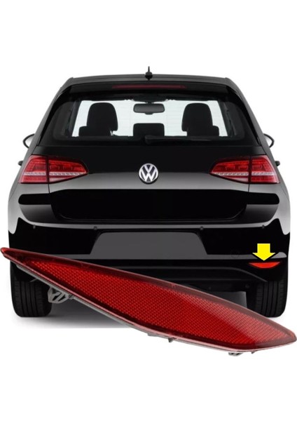 Golf 7 2013-2016 Model Arası Uyumlu Sağ Yolcu Tarafı Arka Tampon Reflektörü