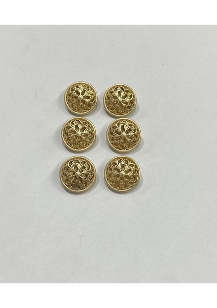 Hırka Yelek Düğmesi / Tasarım Düğme/ Özel Kaplama Düğme / Mat Gold 6 Lı Set