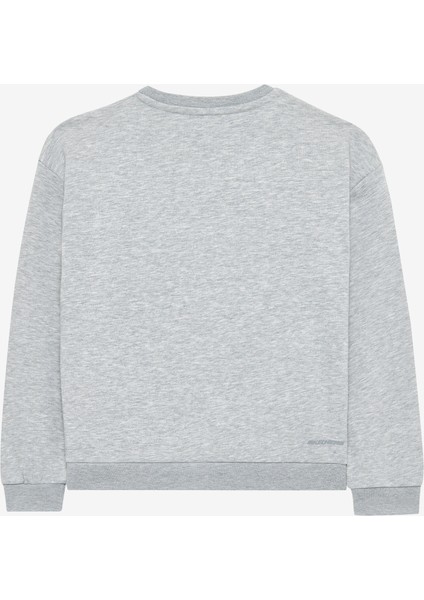 B Essential Crew Neck Sweatshirt Büyük Erkek Çocuk Gri Sweatshirt SK232065-036