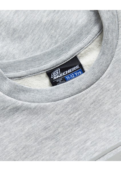 B Essential Crew Neck Sweatshirt Büyük Erkek Çocuk Gri Sweatshirt SK232065-036