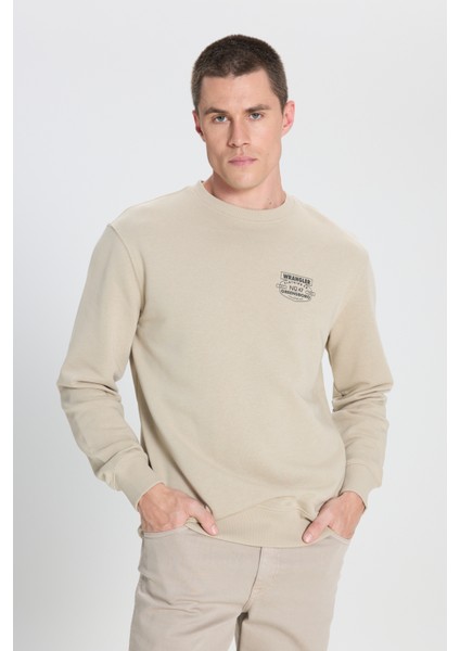 Regular Fit Normal Kesim Bisiklet Yaka Pembe Sweatshirt