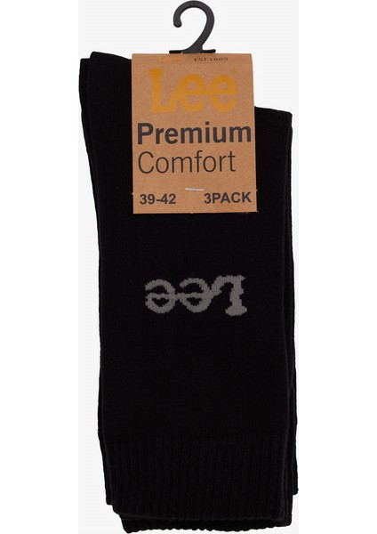 Unisex 3'lü Paket Siyah Çorap