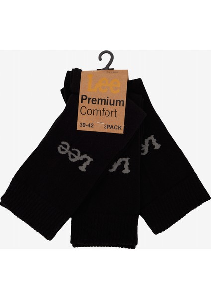 Unisex 3'lü Paket Siyah Çorap