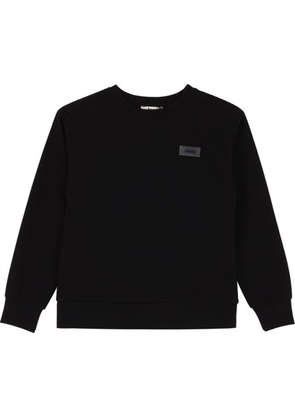 Düz Erkek Siyah Sweatshırt J4WB-SWT7708