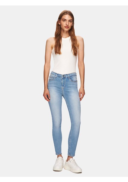 Kadın Tanya X Dar Paça Orta Bel Jean Pantolon