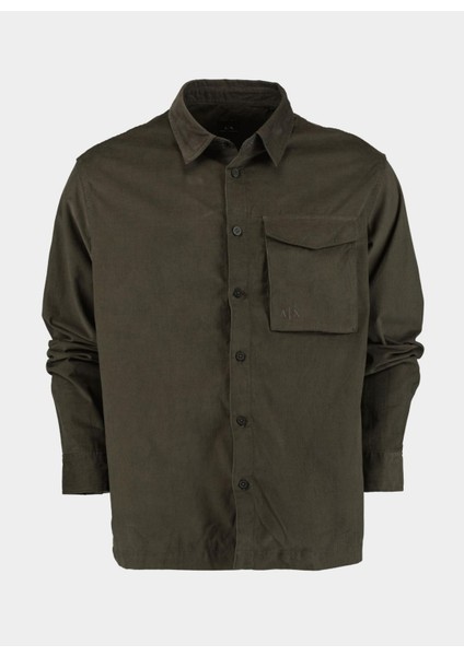 Loose Fit Haki Düz Erkek Gömlek 6DZC11 Znıwz 1897