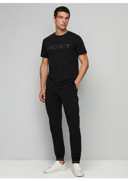 Bisiklet Yaka Siyah Erkek T-Shirt HM500783 fırsatları