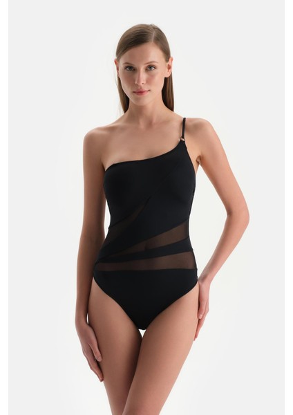 Siyah Tek Omuz Mayo indirimleri