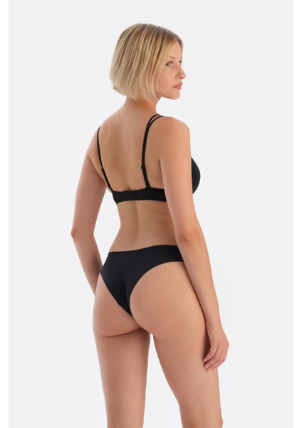 Siyah 5144KC Lazer Kesim Brazılıan Külot