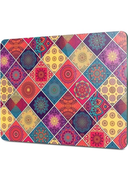 Cam Kesme Tahtası Kare Karma Mandala Desenli