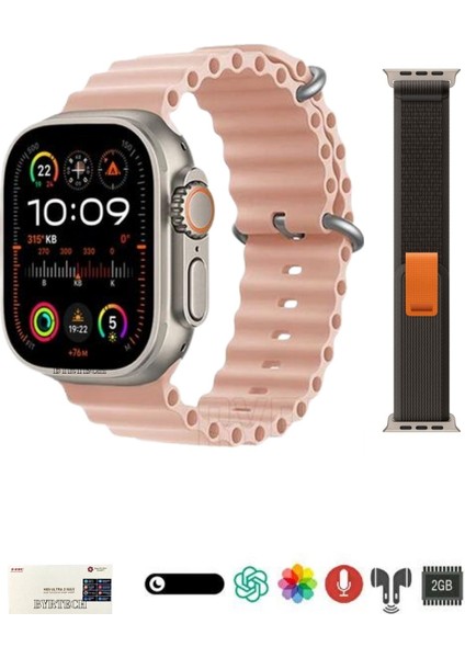 Hk9 Ultra 2 Max 2 GB Dahili Hafıza/chat Gpt/3d Animasyonlu Gen 4 Amoled Watch Ultra 2 Akıllı Saat
